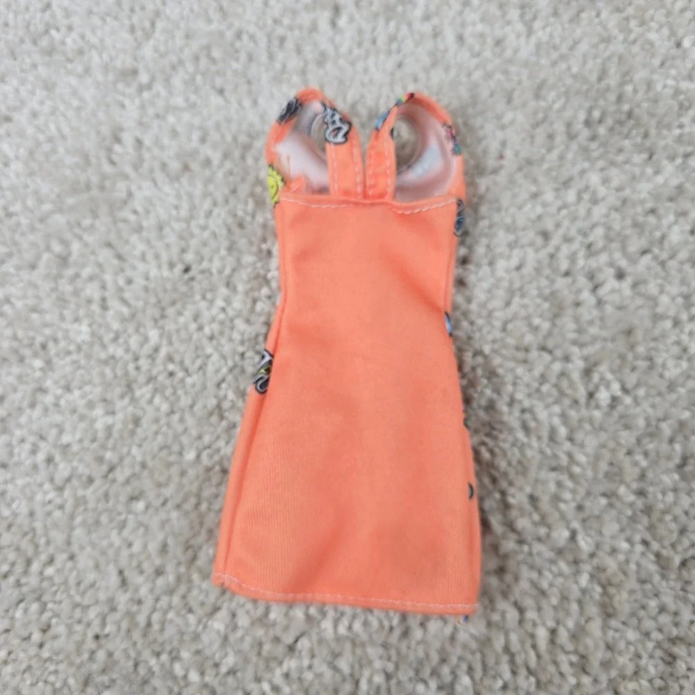 Barbie Doll Dress Orange Rainbow Sun Graphic Print Mini Dress Accessory